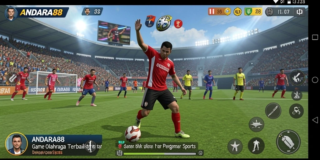 Screenshot gameplay ANDARA88 menampilkan aksi seru dalam pertandingan olahraga.