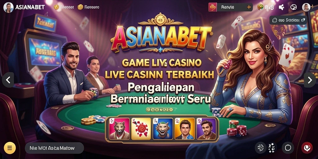 Screenshot ASIANABET menampilkan dealer profesional dalam permainan Live Casino.