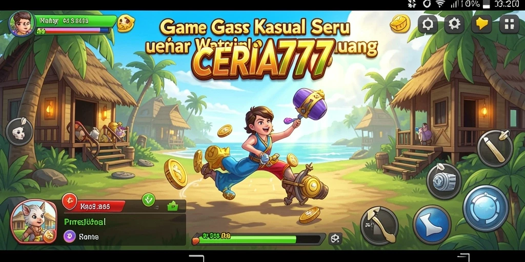 Tampilan gameplay CERIA777 yang cerah dan menghibur.