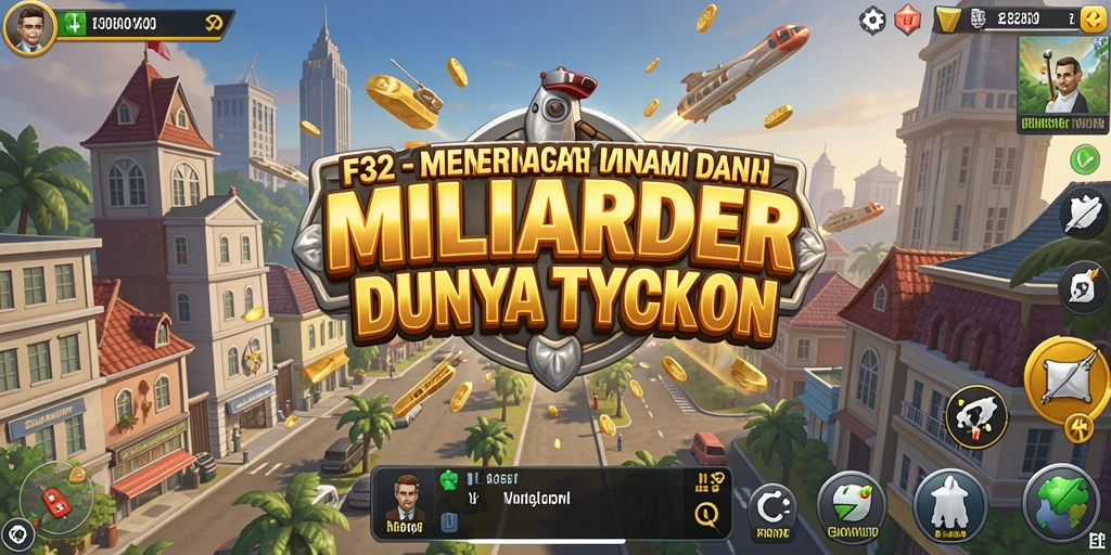 Screenshot F32 menampilkan gameplay menantang dalam membangun bisnis Tycoon.