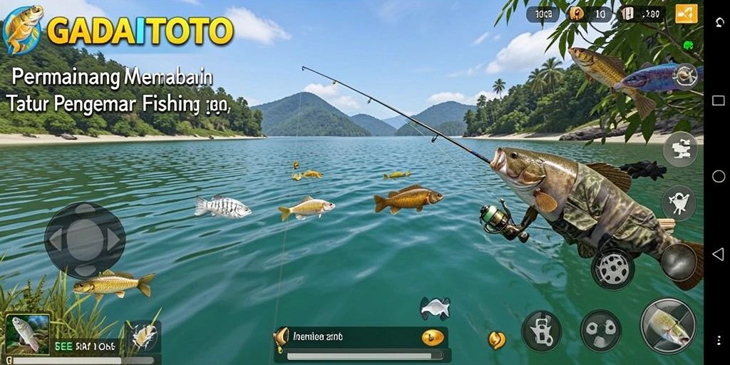Tampilan gameplay GADAITOTO yang nyata dengan berbagai jenis ikan.