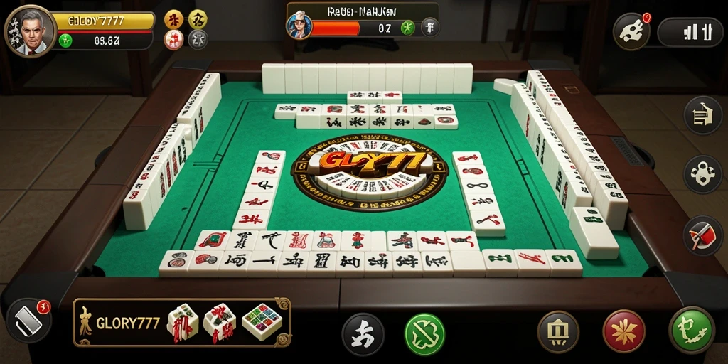Screenshot utama GLORY777 menampilkan gameplay Mahjong yang menarik.