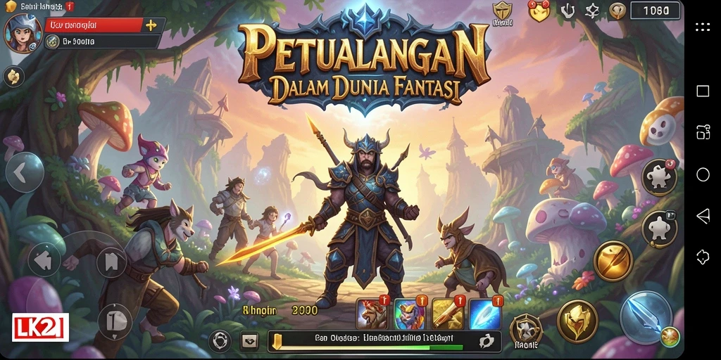 Screenshot utama LK21 menampilkan aksi seru dalam gameplay RPG.