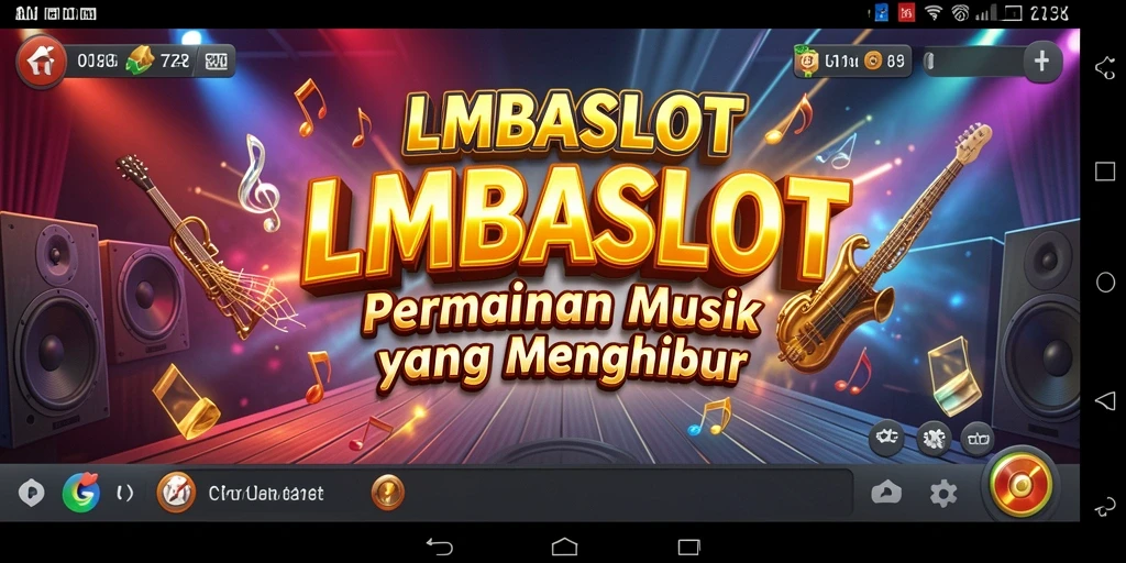 Tampilan layar permainan LMBASLOT yang penuh warna dan dinamis.