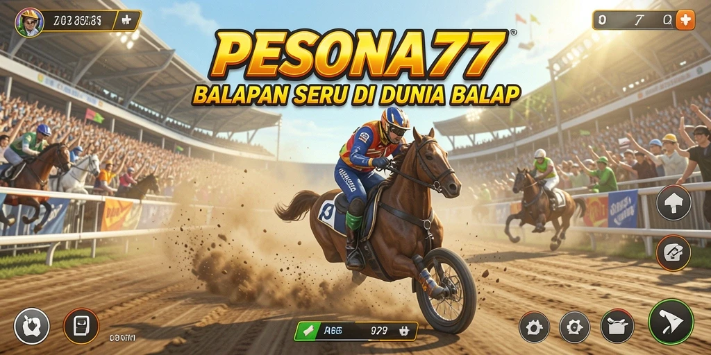Tampilan gameplay seru dari PESONA77 saat balapan.