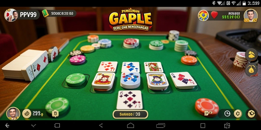 Tampilan gameplay PPV99 yang menampilkan momen-momen seru Gaple.