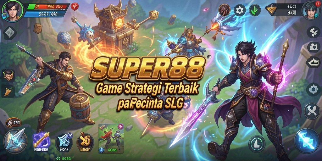 Tangkapan layar SUPER88 menampilkan aksi pertempuran strategis yang intens.