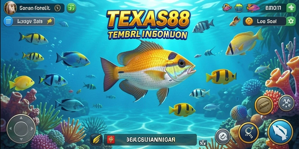Tampilan gameplay yang menarik dari TEXAS88 saat menembak ikan.