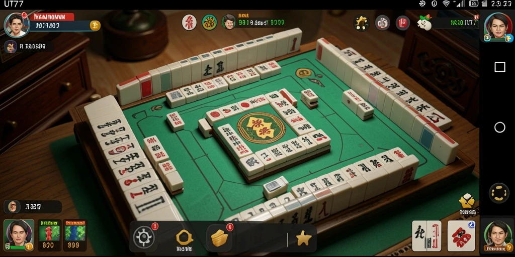 Tampilan gameplay UT77 yang seru dan menarik dalam permainan Mahjong.